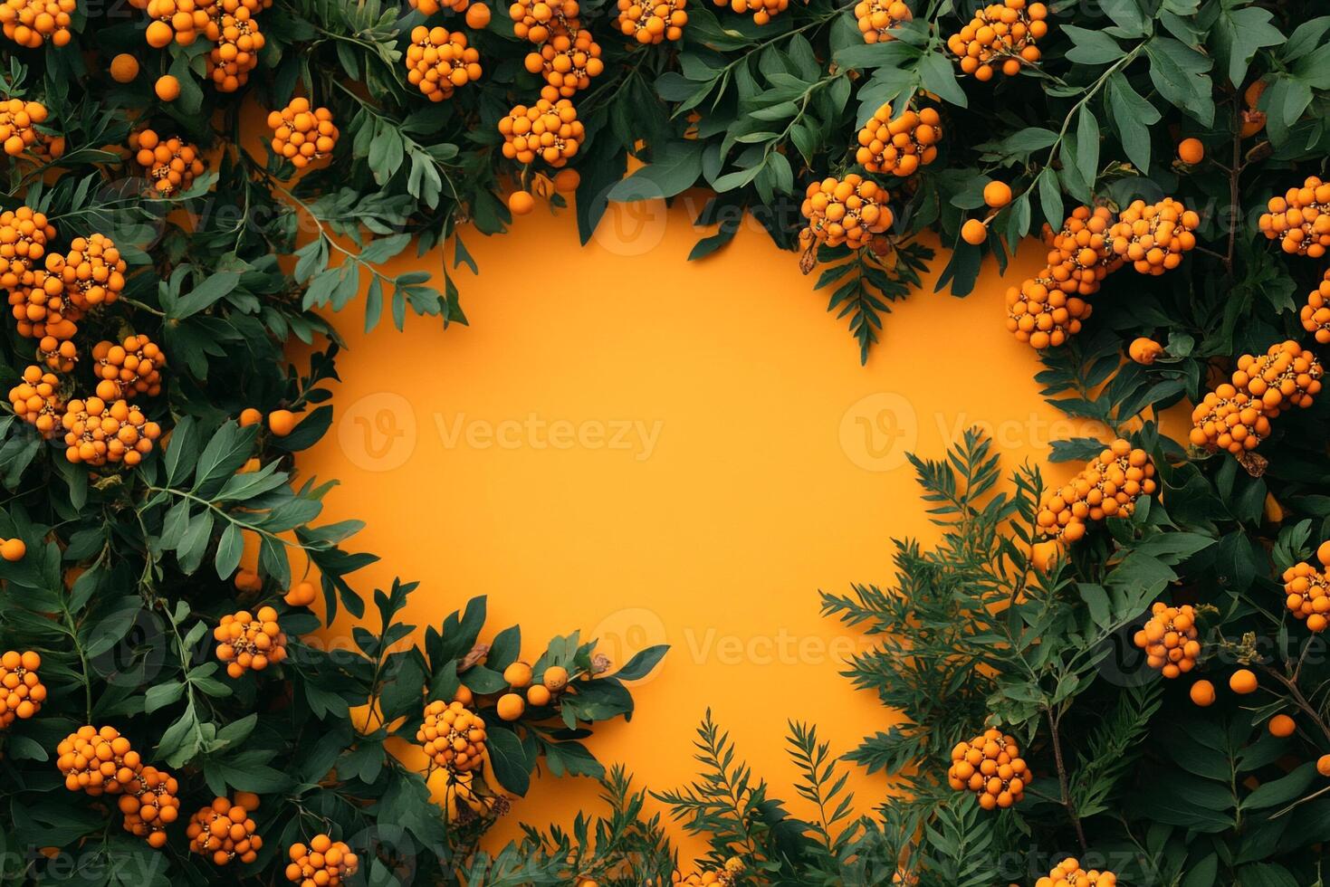 Tansy on a vibrant background, photorealistic top view Tansy plant photo