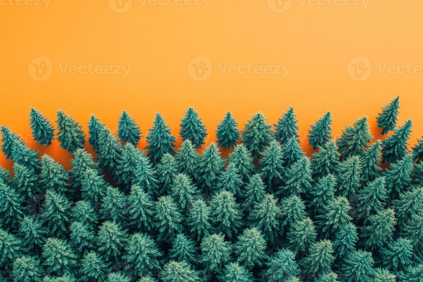 Top view Trees on a vibrant background, plant setting photo