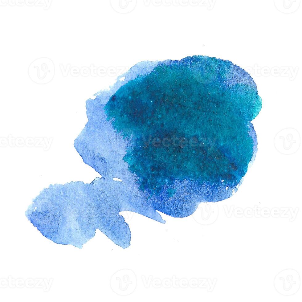 Vibrant blue-green watercolor stain with forest tones and soft diffusion, ideal for botanical themes, deep sea concepts, or natural art compositions photo