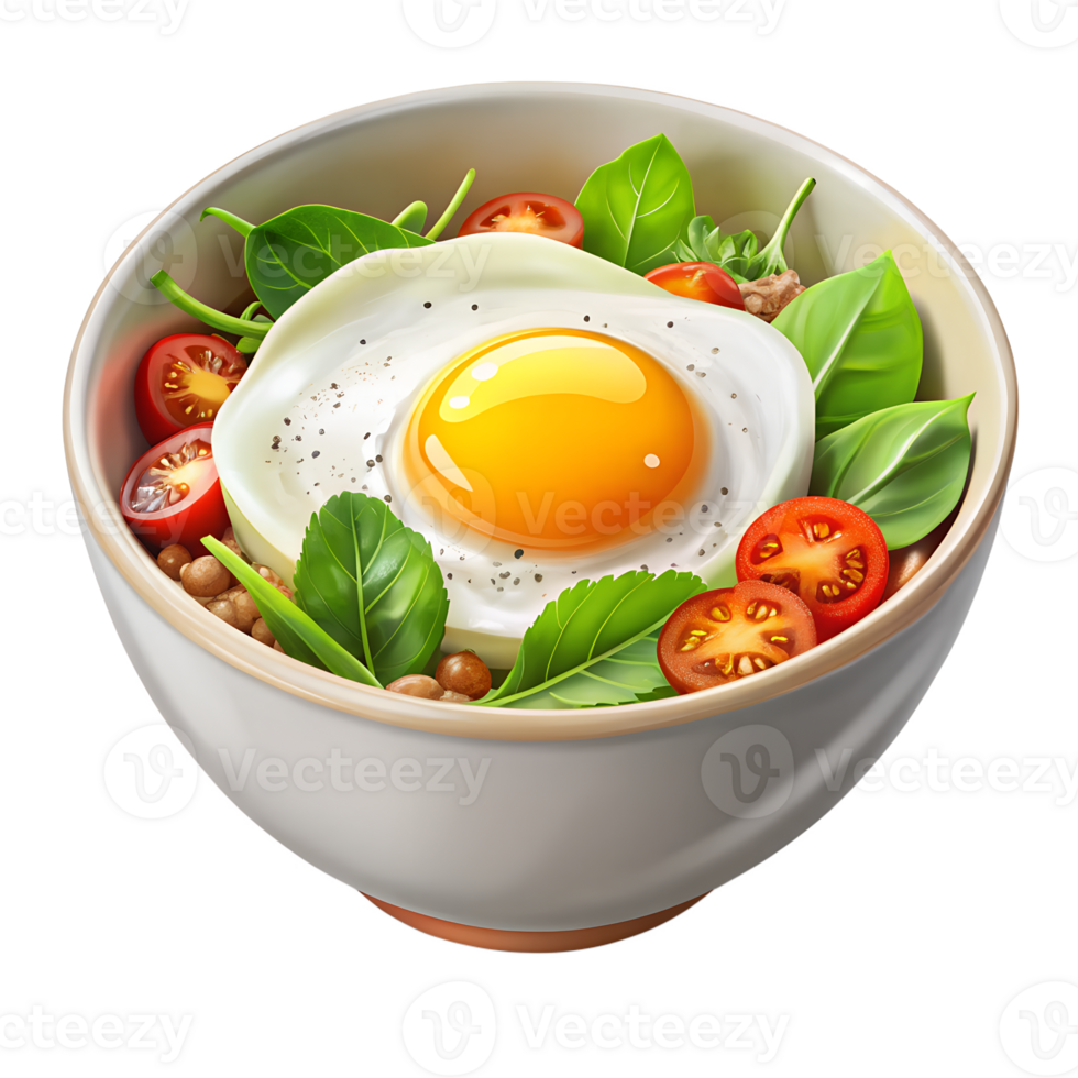 Sunny Side Up Egg in a White Bowl png