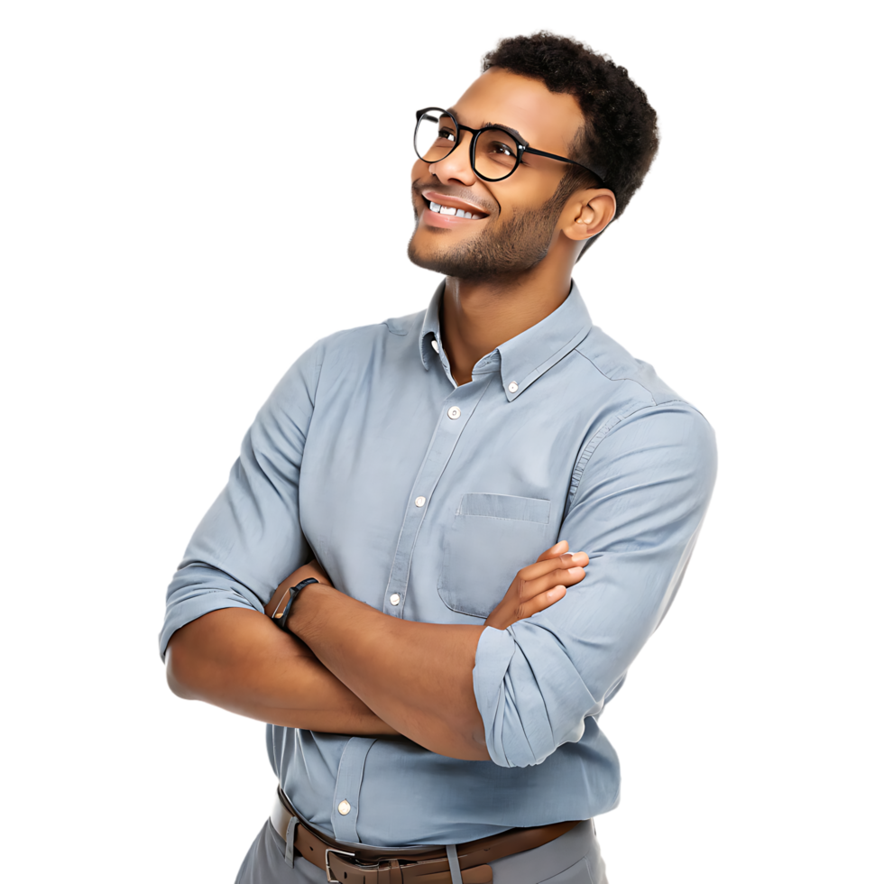 Happy Man Artwork in Professional Attire png