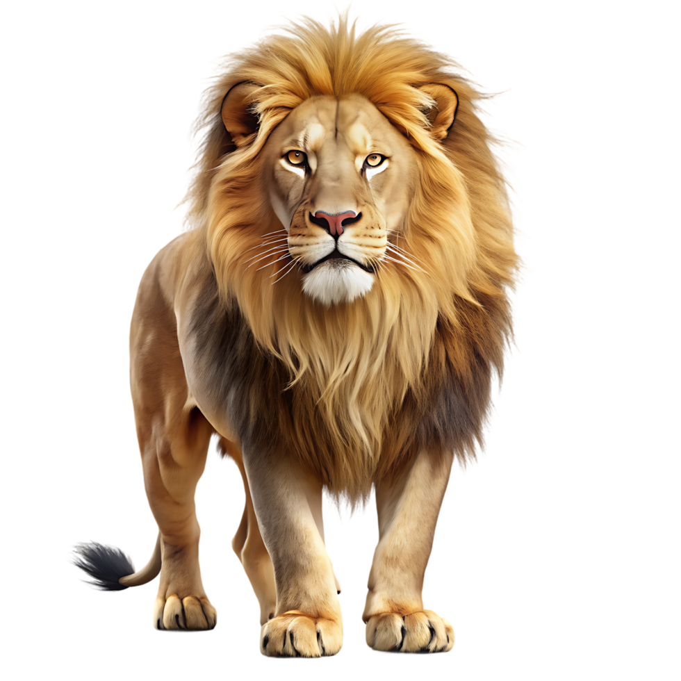 Majestic African Lion on isoleted png