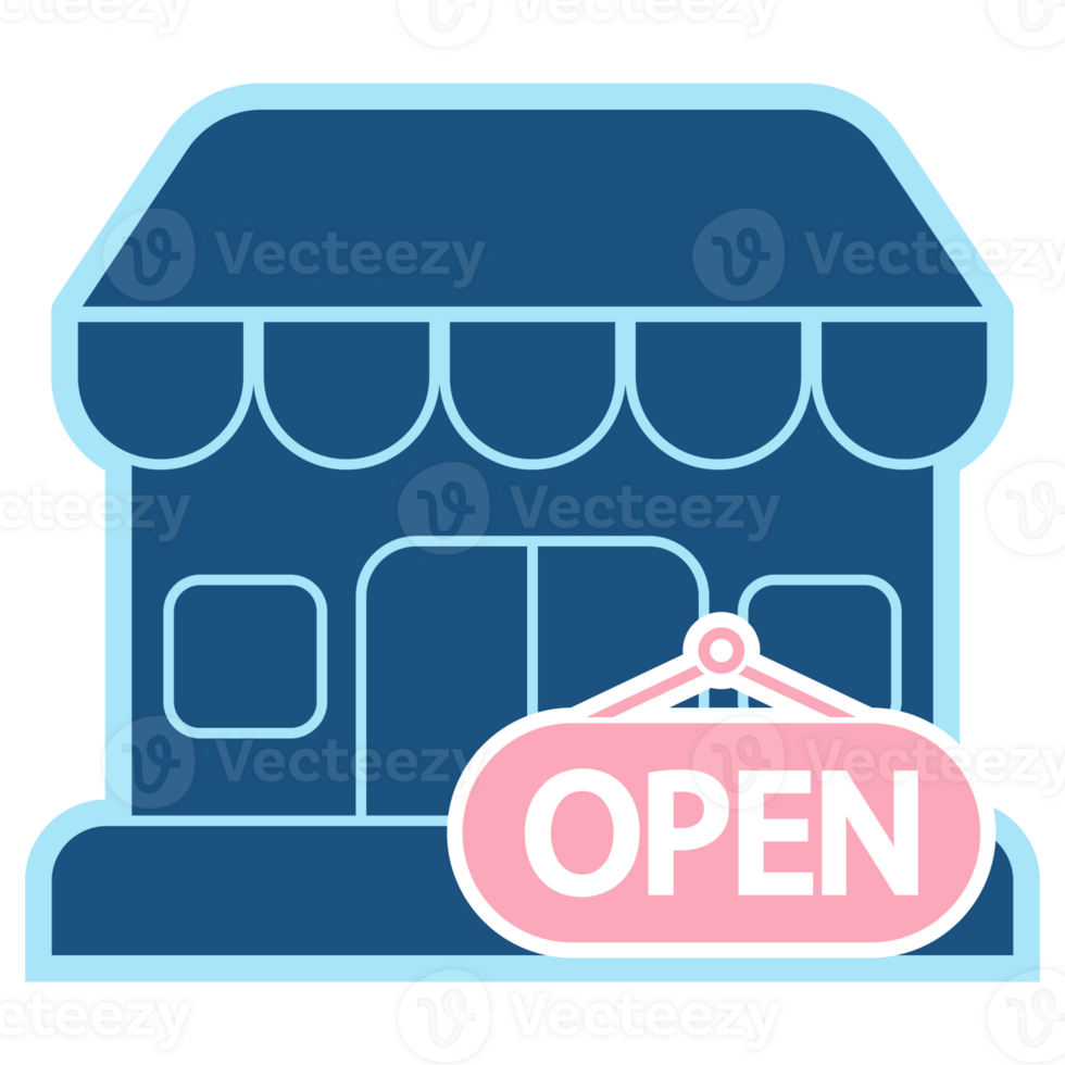 Store opening icon, new store, pastel color, text, open, graphic element for making flyers, transparent background. png