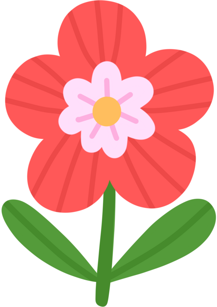 cartoon style pinkish red flower png