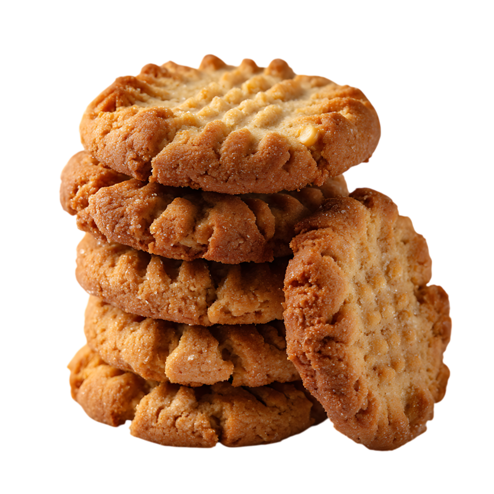 a stack of peanut butter cookies on tansparent background png