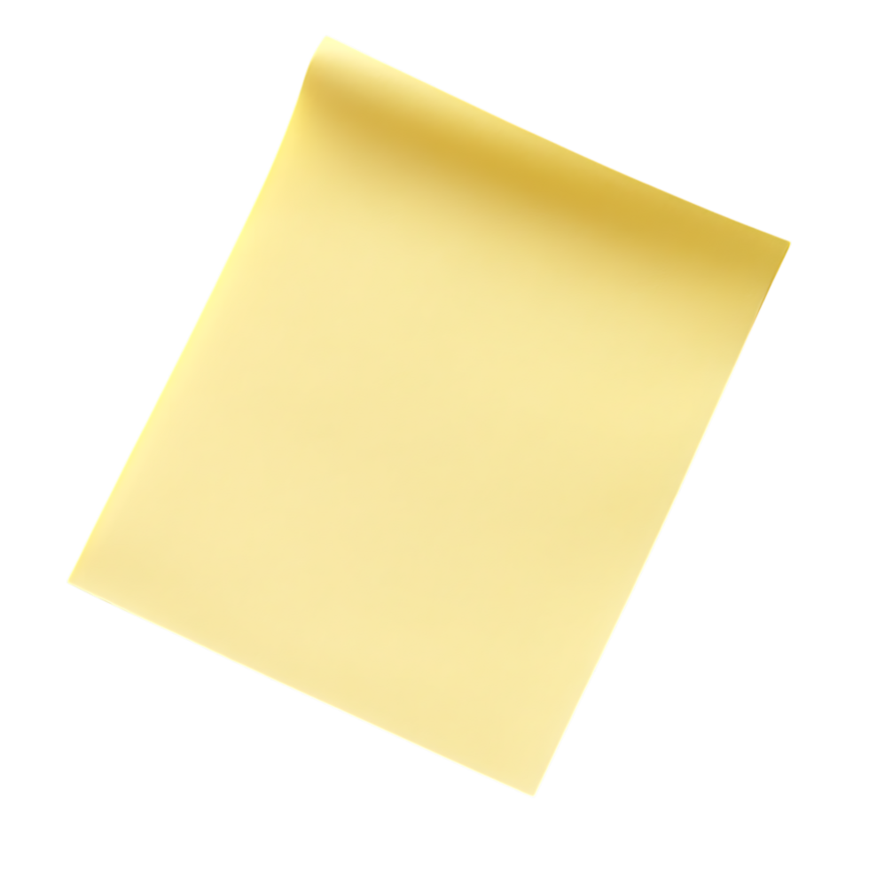 Blank Note Paper Perfect for Memo Message or Reminder isolated on transparent background png