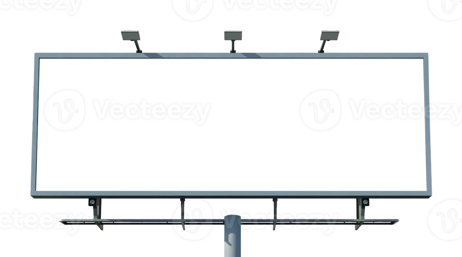 Blank billboard on a pole png