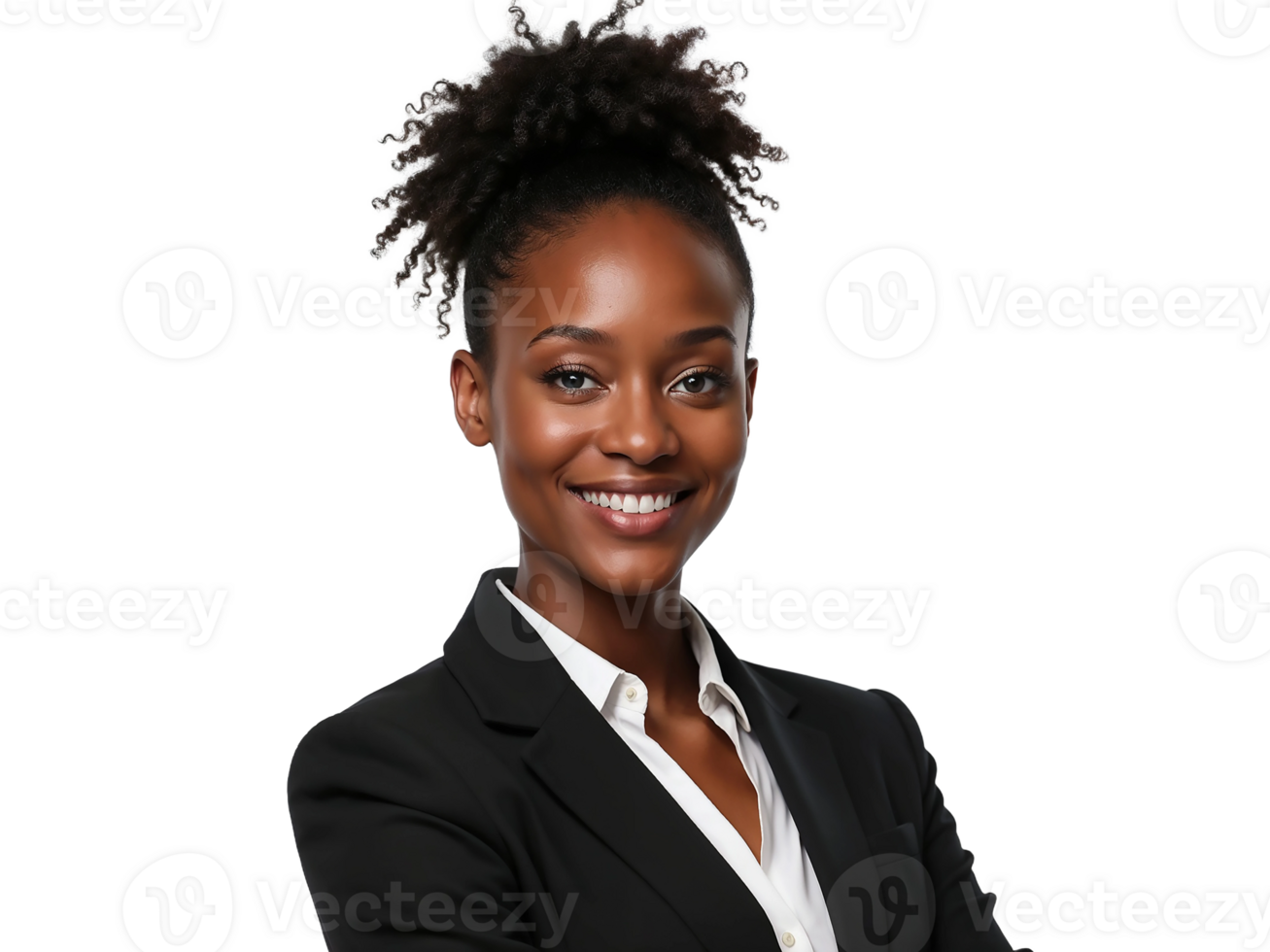 A smiling black business woman png