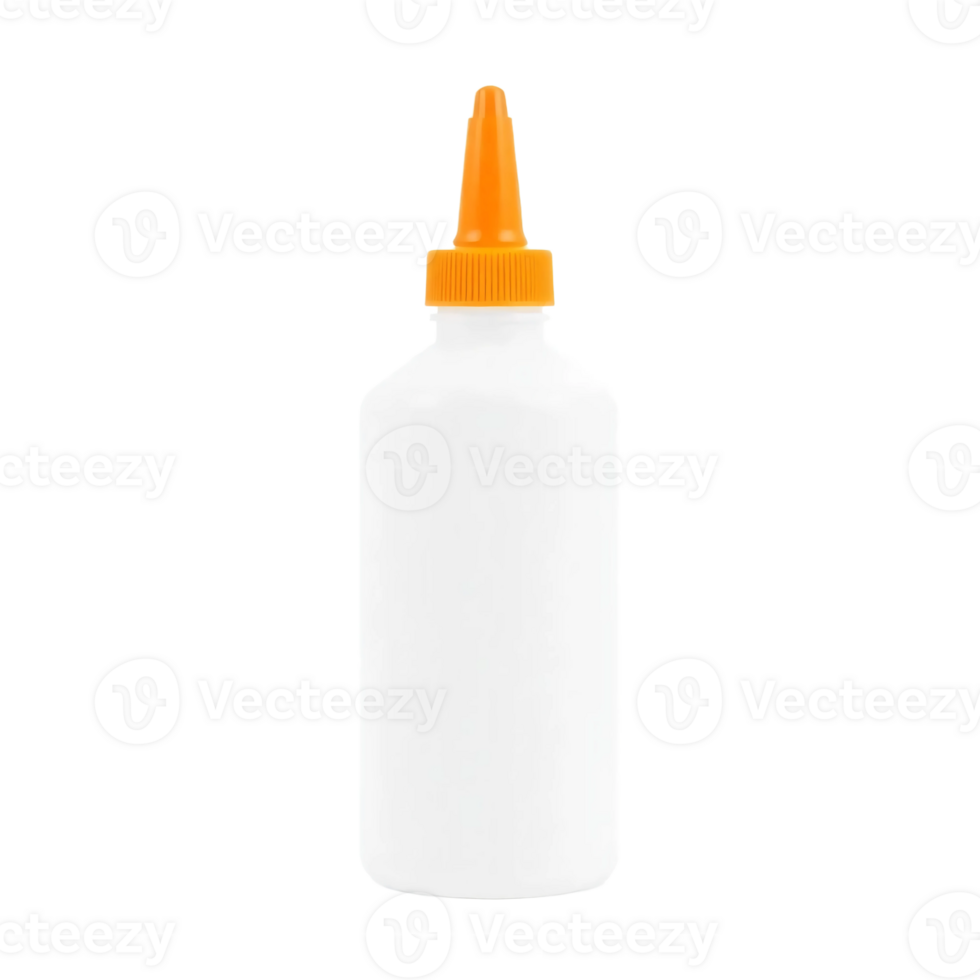 A white plastic bottle with an orange cap png