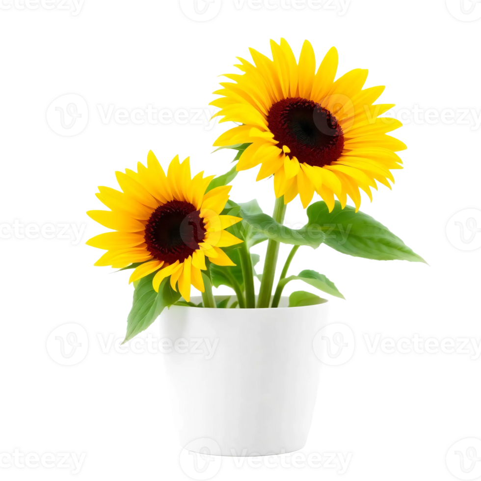 Sunflower plants in a pot png