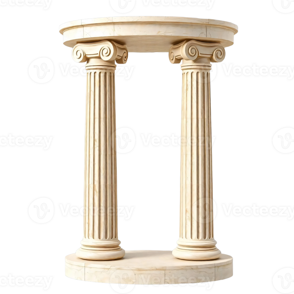 A white column with two columns on top png