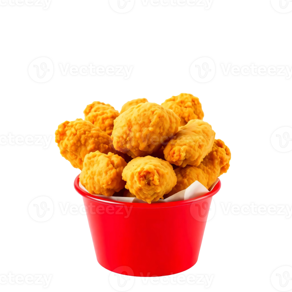 A red bucket filled with fried chicken png