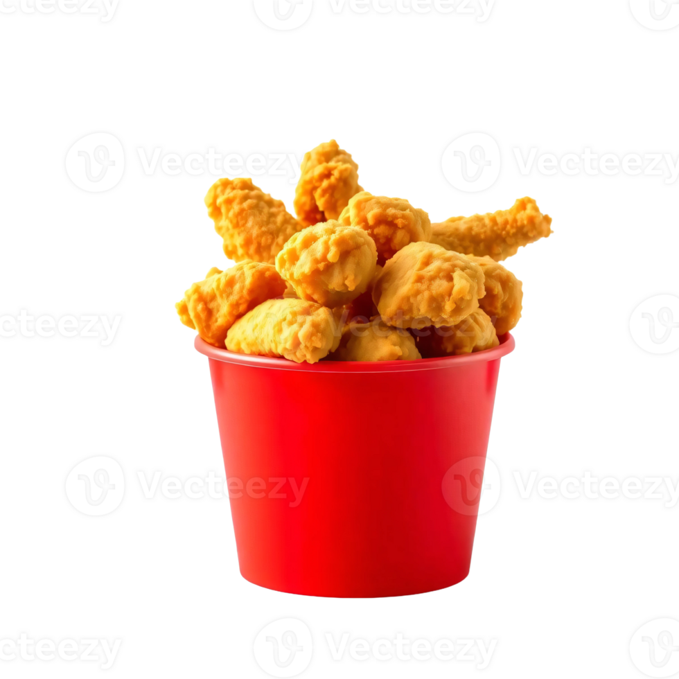 A bucket of fried chicken in a red cup png