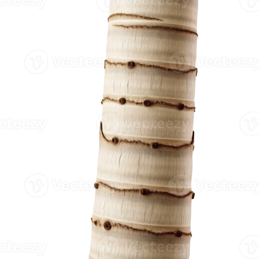 A close up of a palm tree with a white trunk png