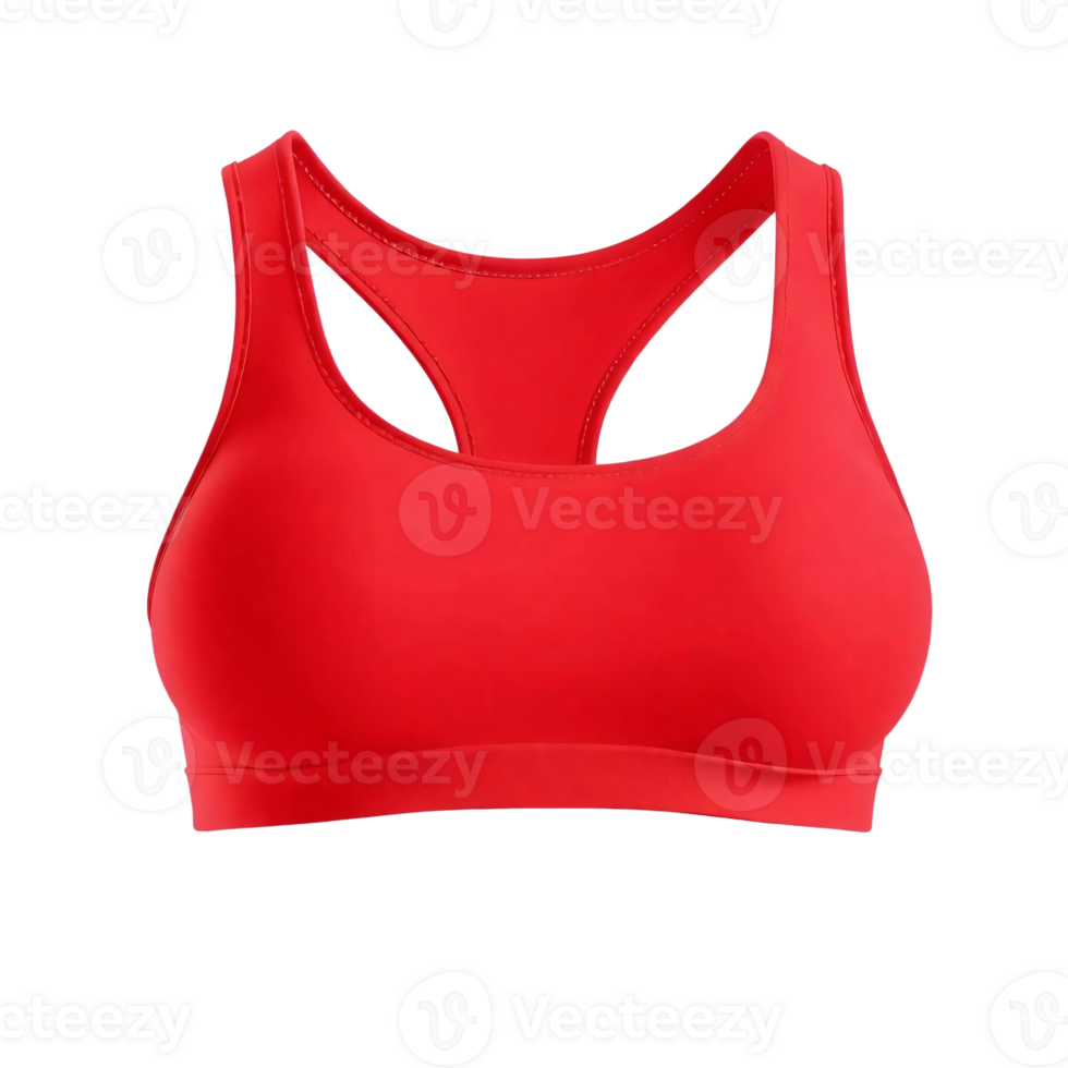 A women's sports bra top in red png