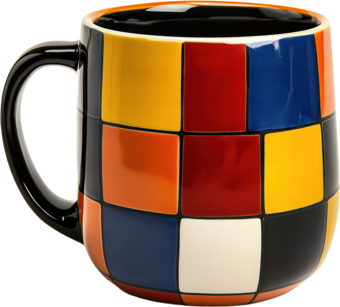 Colorful Geometric Pattern Coffee Mug png