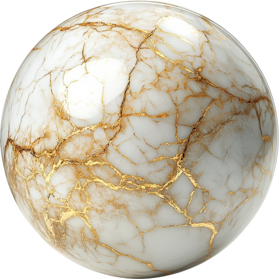 Elegant Creamy Marble Sphere Ornament png