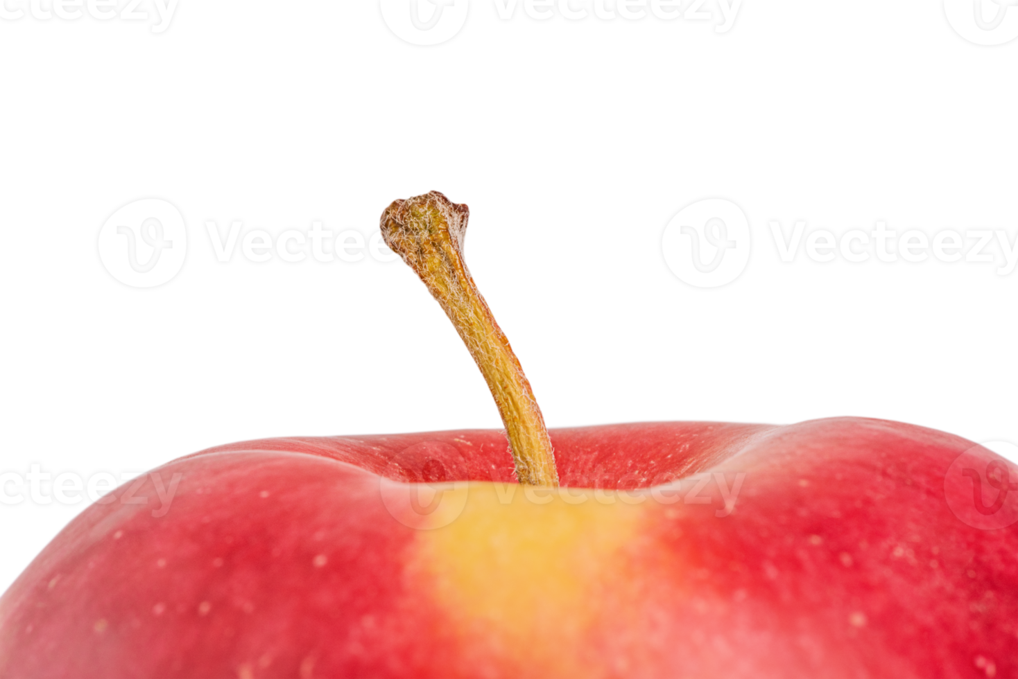 Macro photo of part of a red and yellow apple isolated png