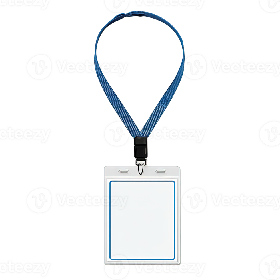 Badge with Blue Lanyard Transparent Background png