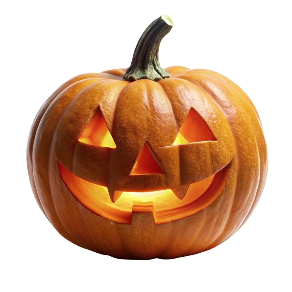 Glowing Jack-o'-lantern A Festive Halloween Pumpkin Carving png