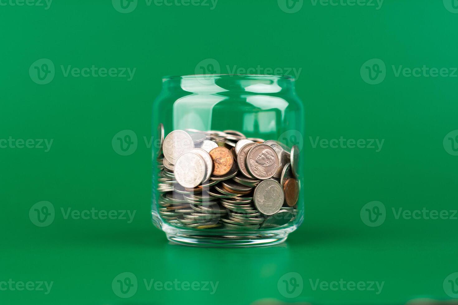Saving Coins in Glass Bottles, Money, Financial Planning and Investment, Creating Financial photo