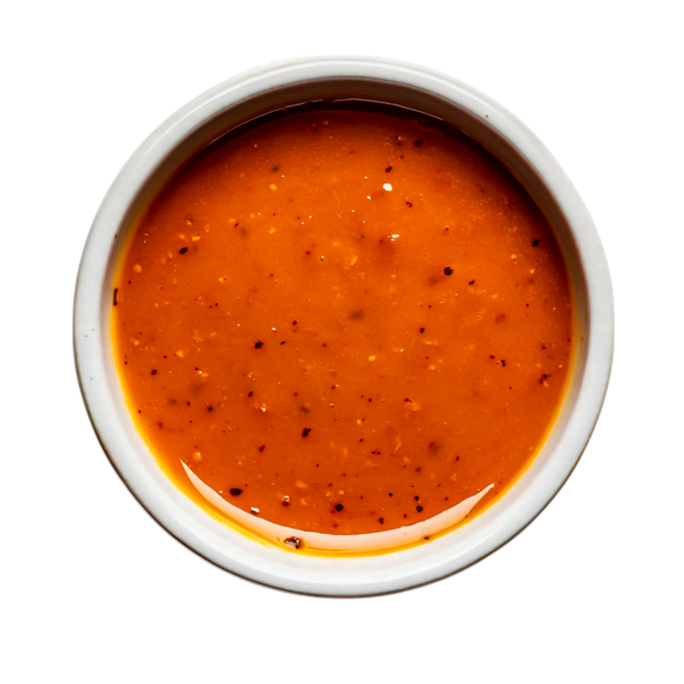 Spicy Red Sauce in a White Bowl for Culinary Use png