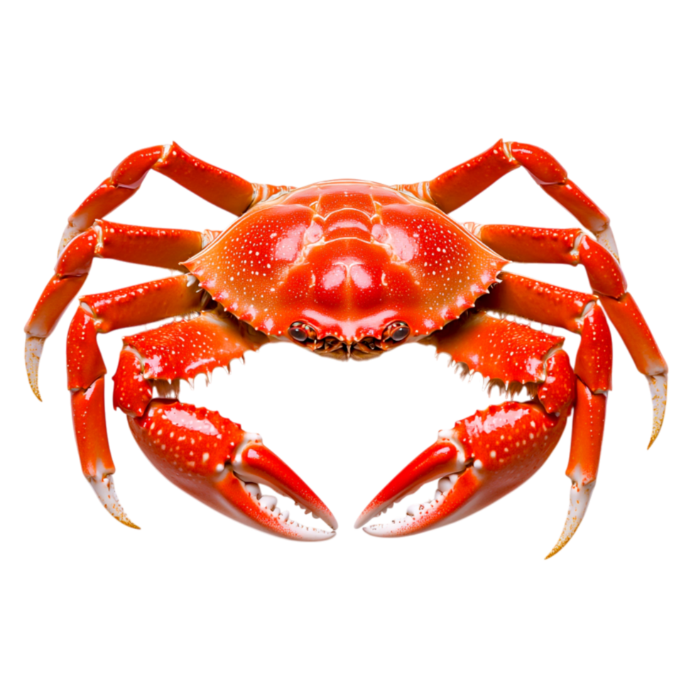 Vivid Red Crab with Detailed Features Displayed Transparent Background png