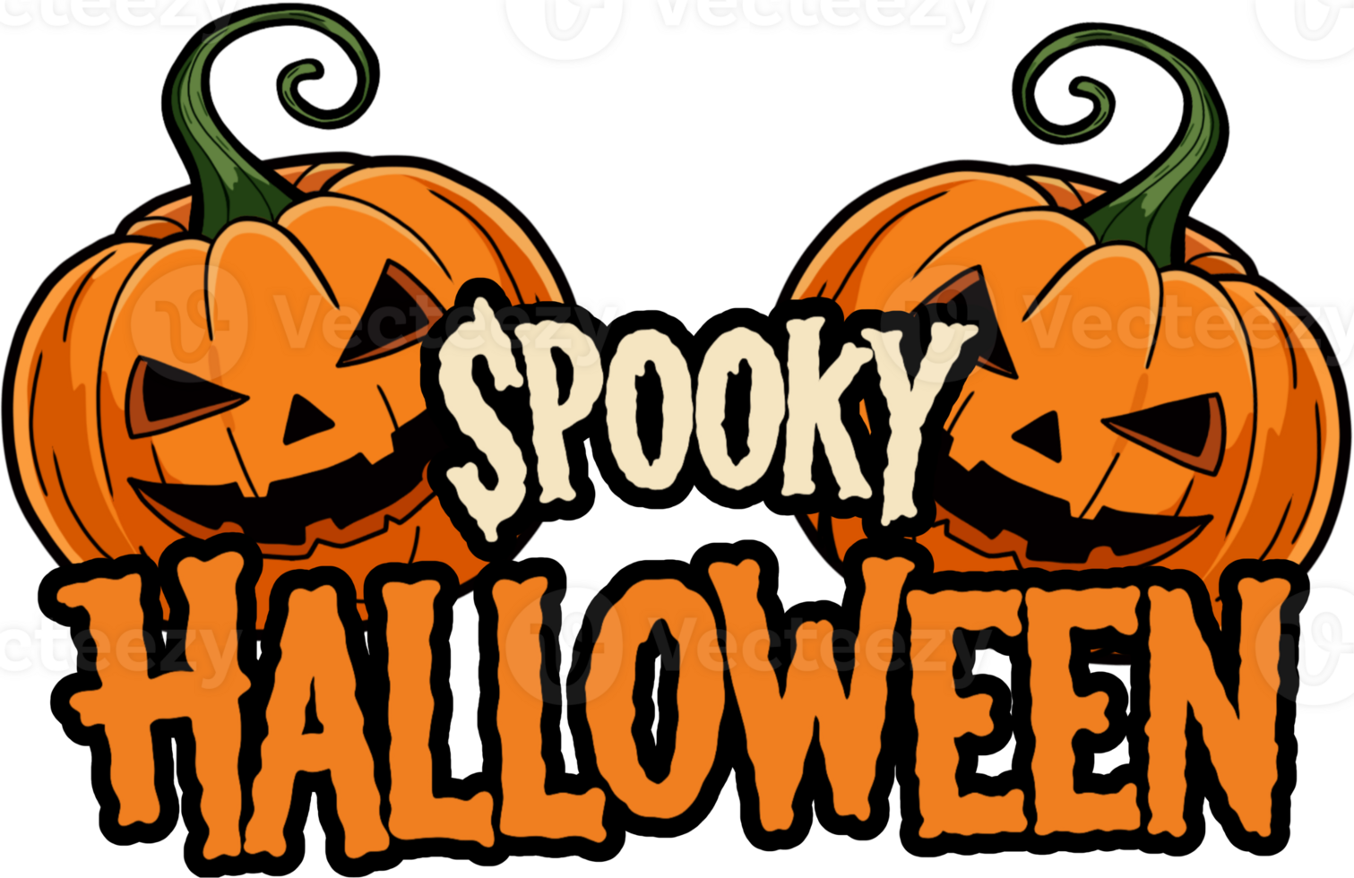 Beneath these elements, the words SPOOKY HALLOWEEN are boldly displayed in a festive, somewhat spooky font, making it an ideal design for holiday greetings or decorations. png