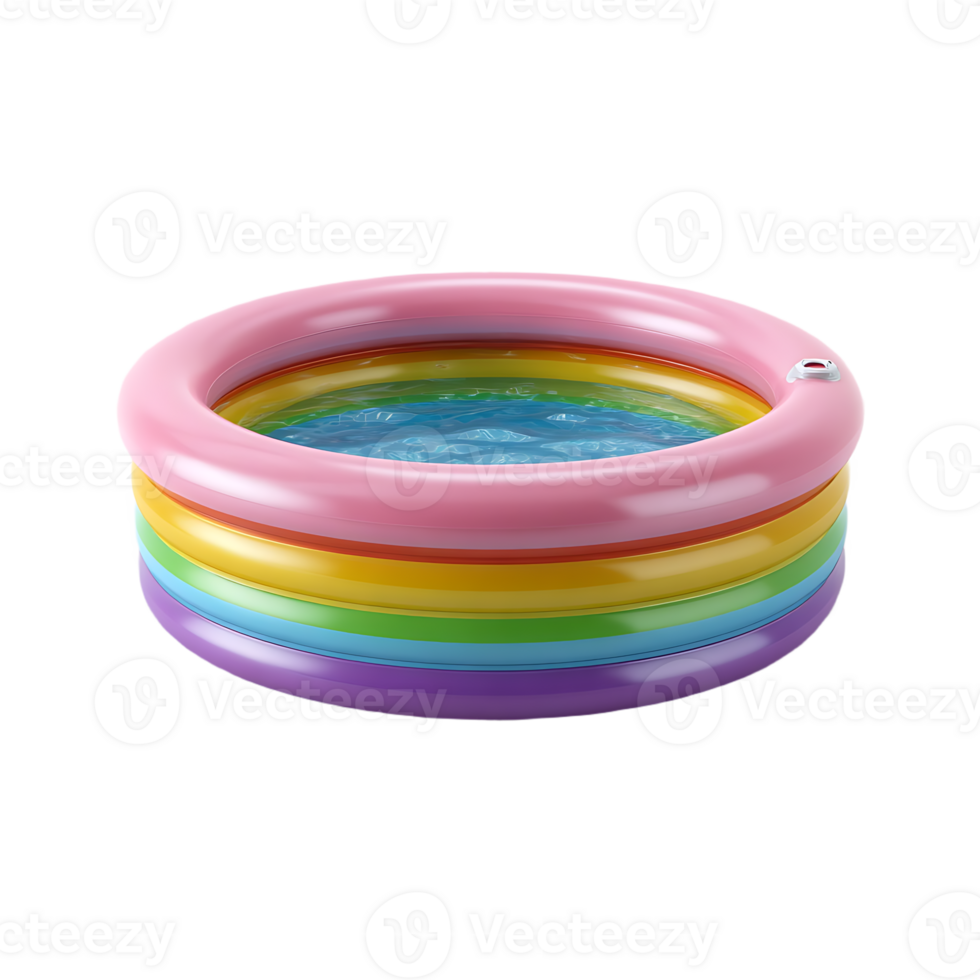 Rainbow Colored Inflatable Swimming Pool png