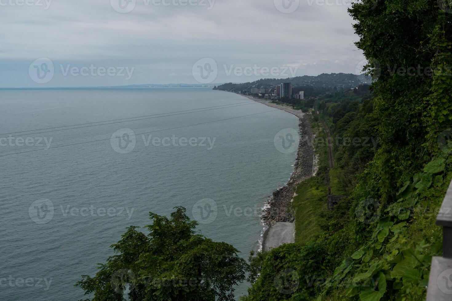 View of the Black Sea from the observation deck from a height photo