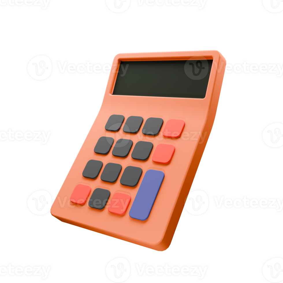 3d render calculator illustration png