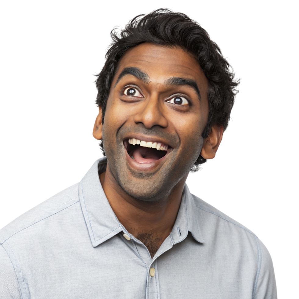 A man is making a funny face with his mouth open png
