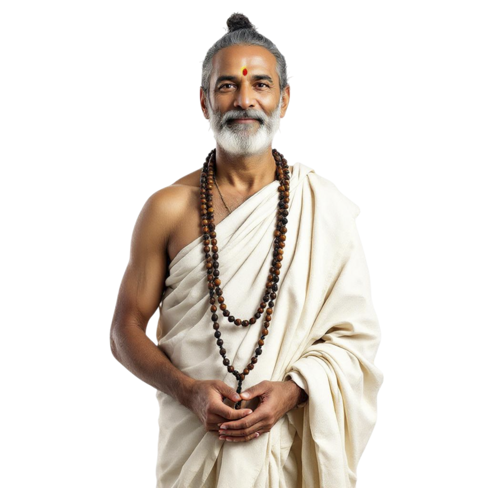 A man in a white robe and beard png