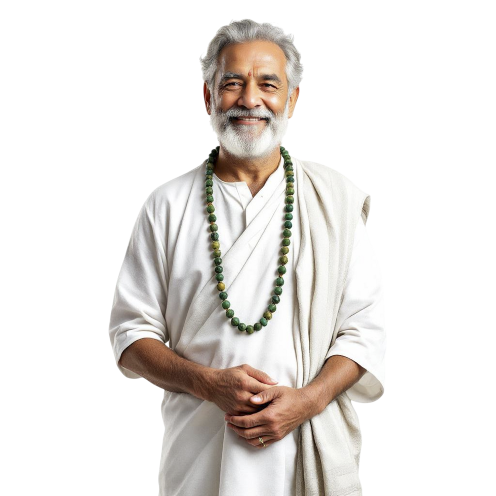 An old man with a beard and white shirt png