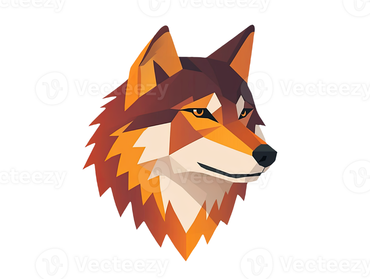 Geometric fox head design png