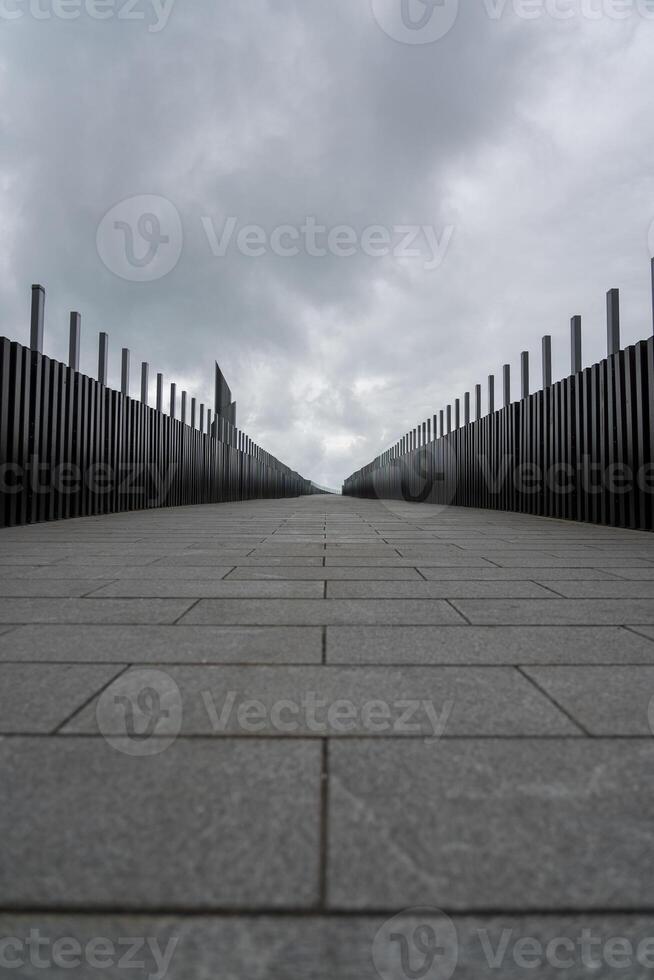 View of the bridge cloudy sky, crossing photo