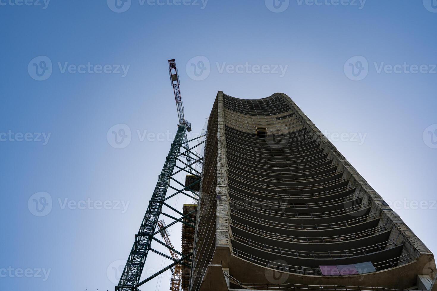 The construction of a skyscraper in Batumi. Construction of a tall building photo