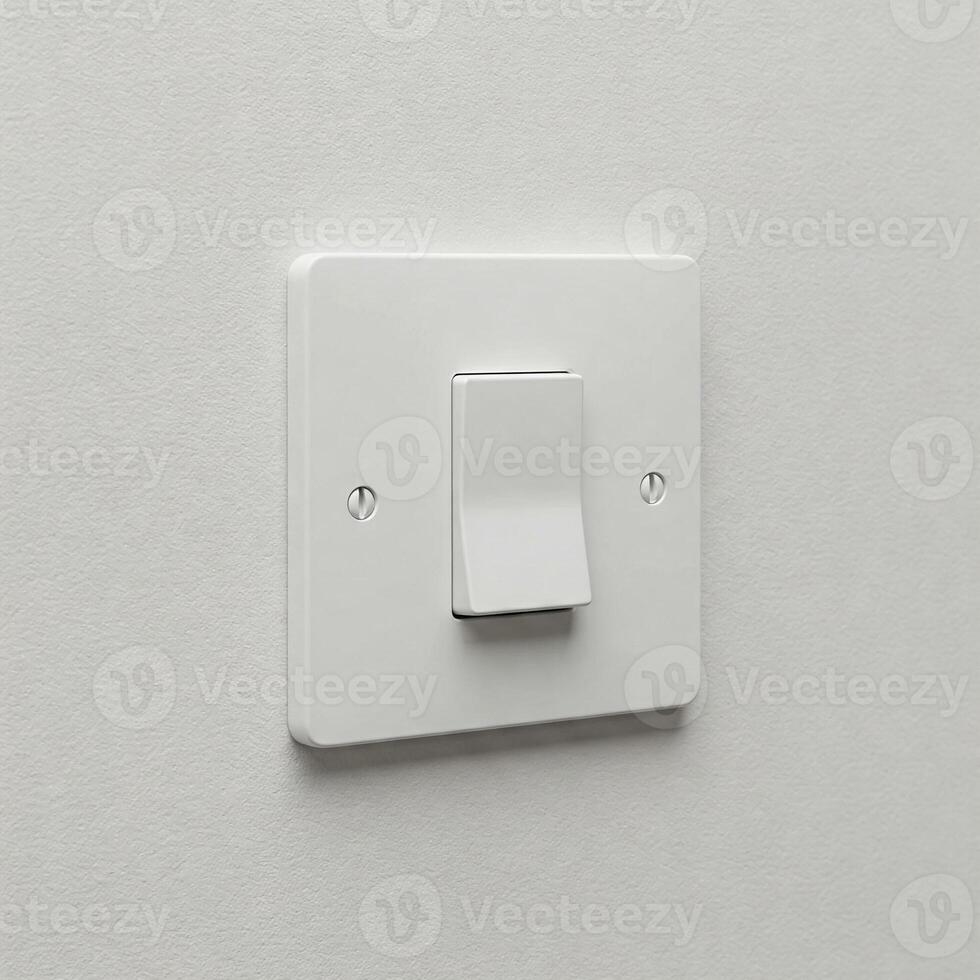 A closeup of a light switch isolated on white photo