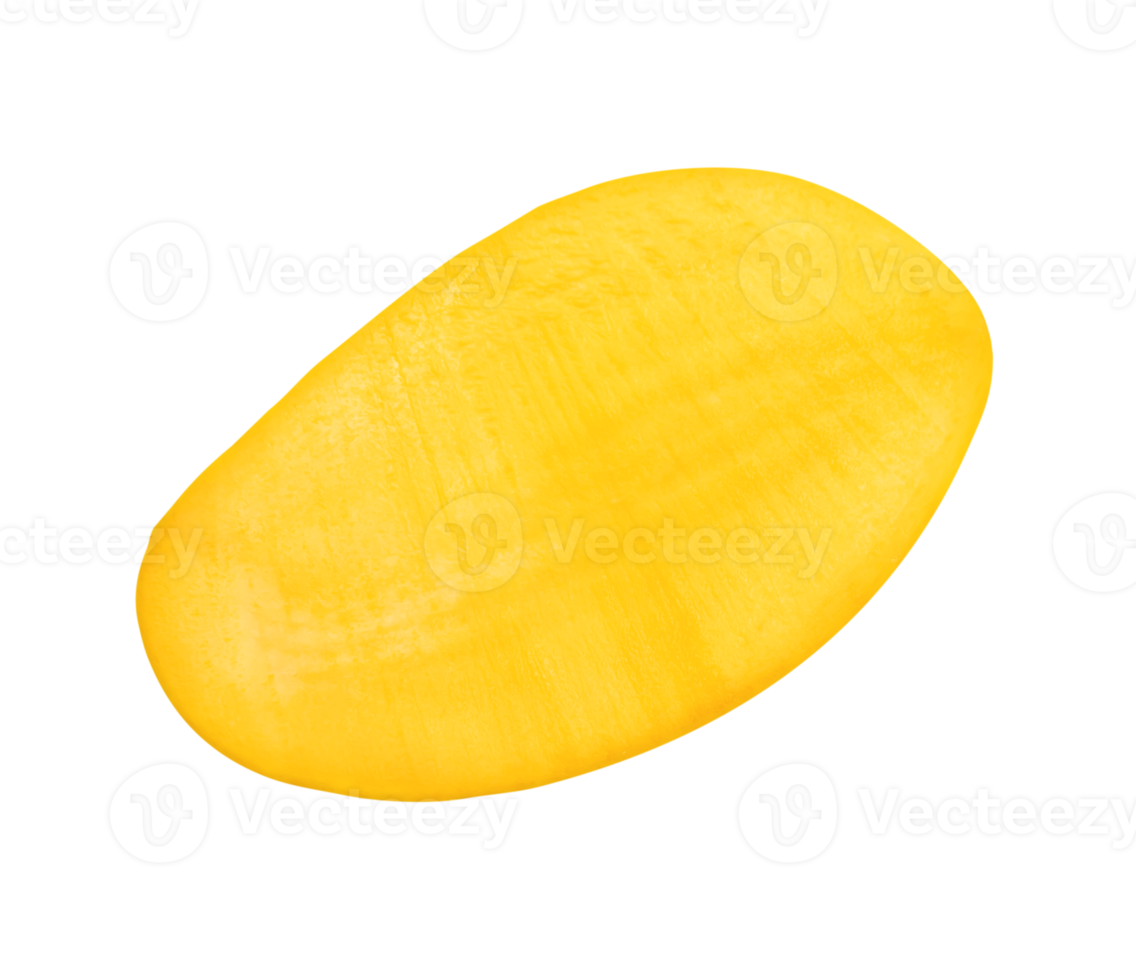 Ripe yellow mango fruit in half isolated with clipping path in file format png