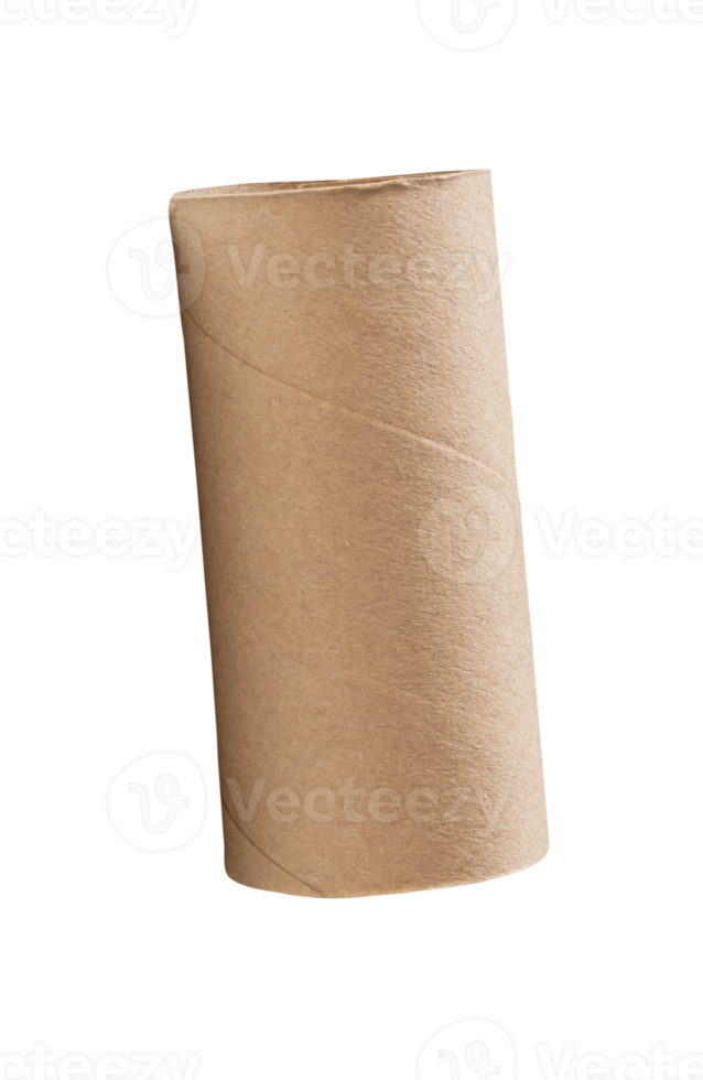 A tissue paper core or toilet paper tube isolated with clipping path in file format png