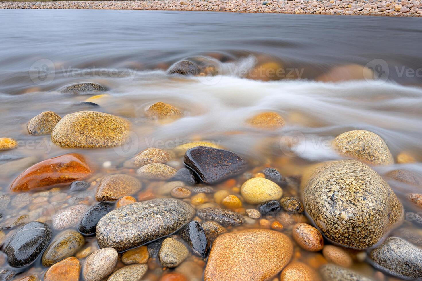 A river flowing over rocks photo
