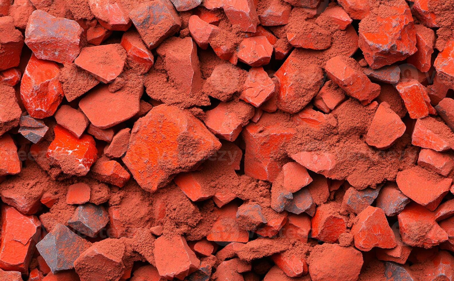 A pile of red rocks with a red background photo