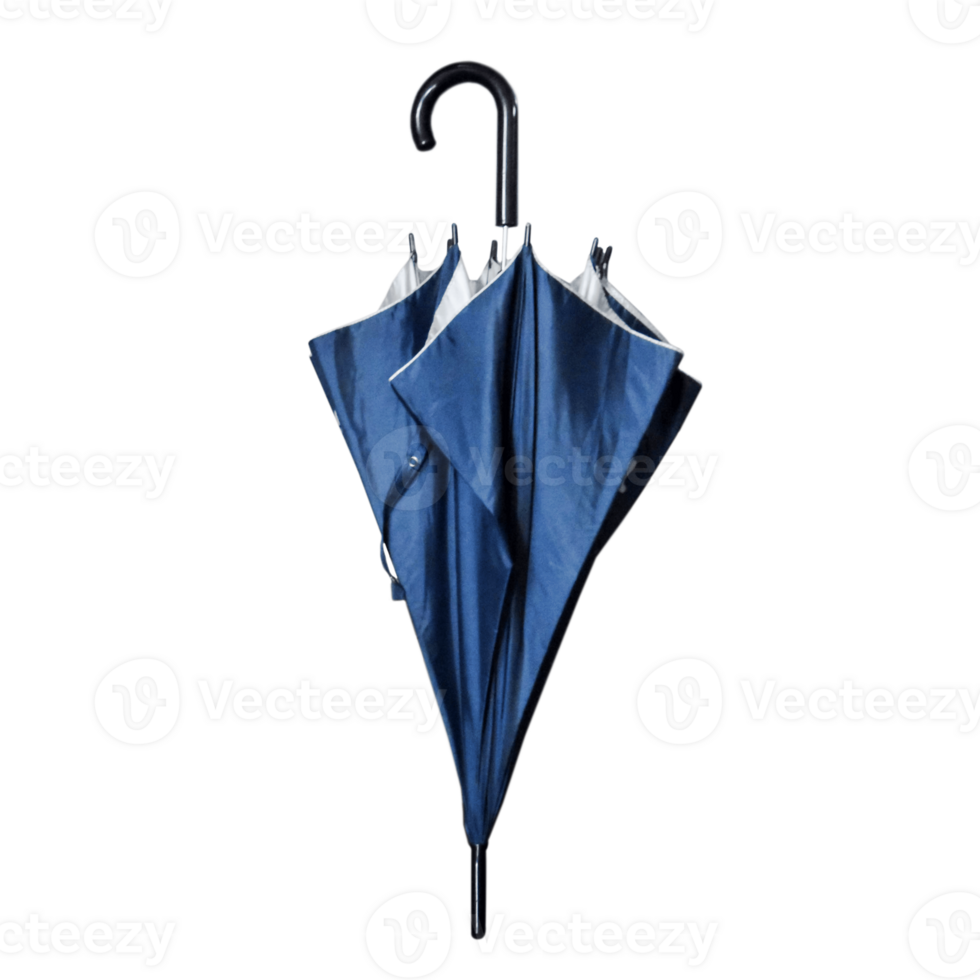 Closed Blue Umbrella on Transparent background. png