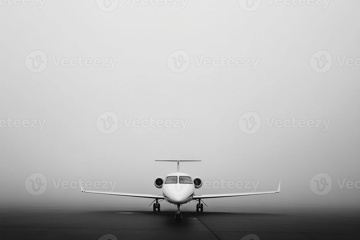 A small airplane sitting on a gray runway photo