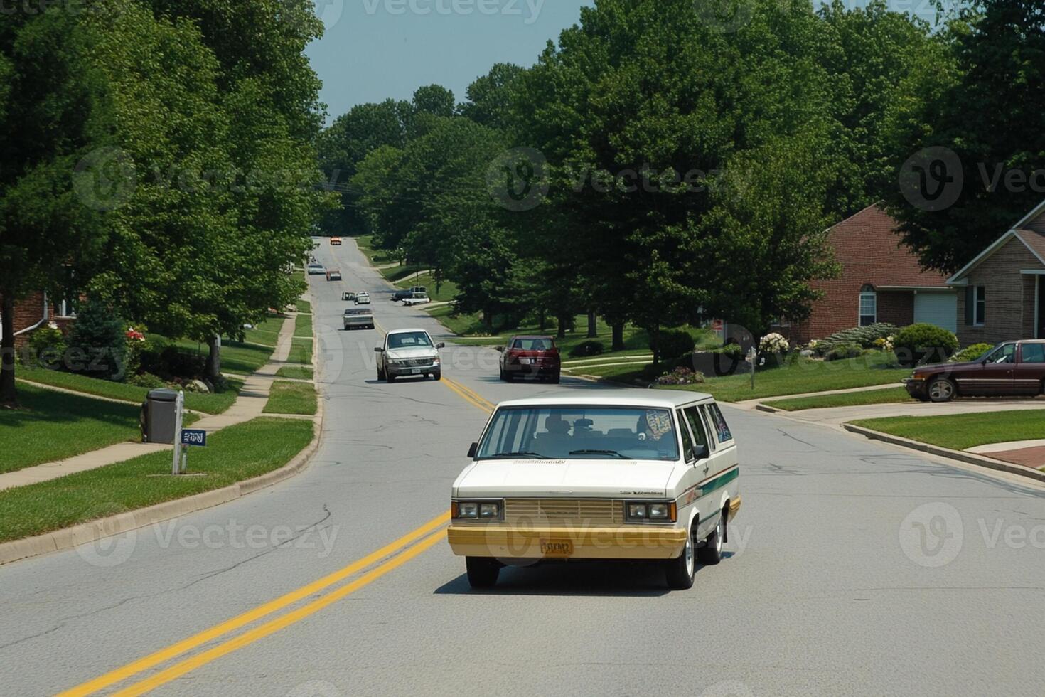 A yellow line on the road photo