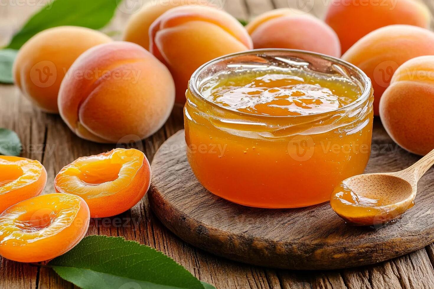 Apricot jam with honey photo
