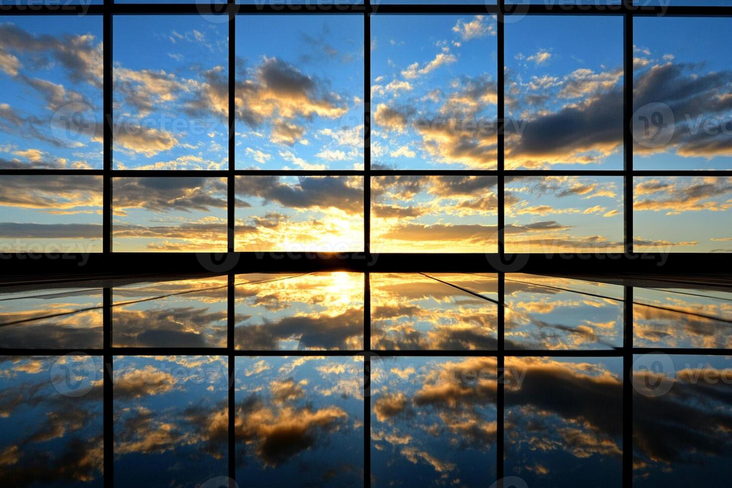 A view of the sky through a window photo
