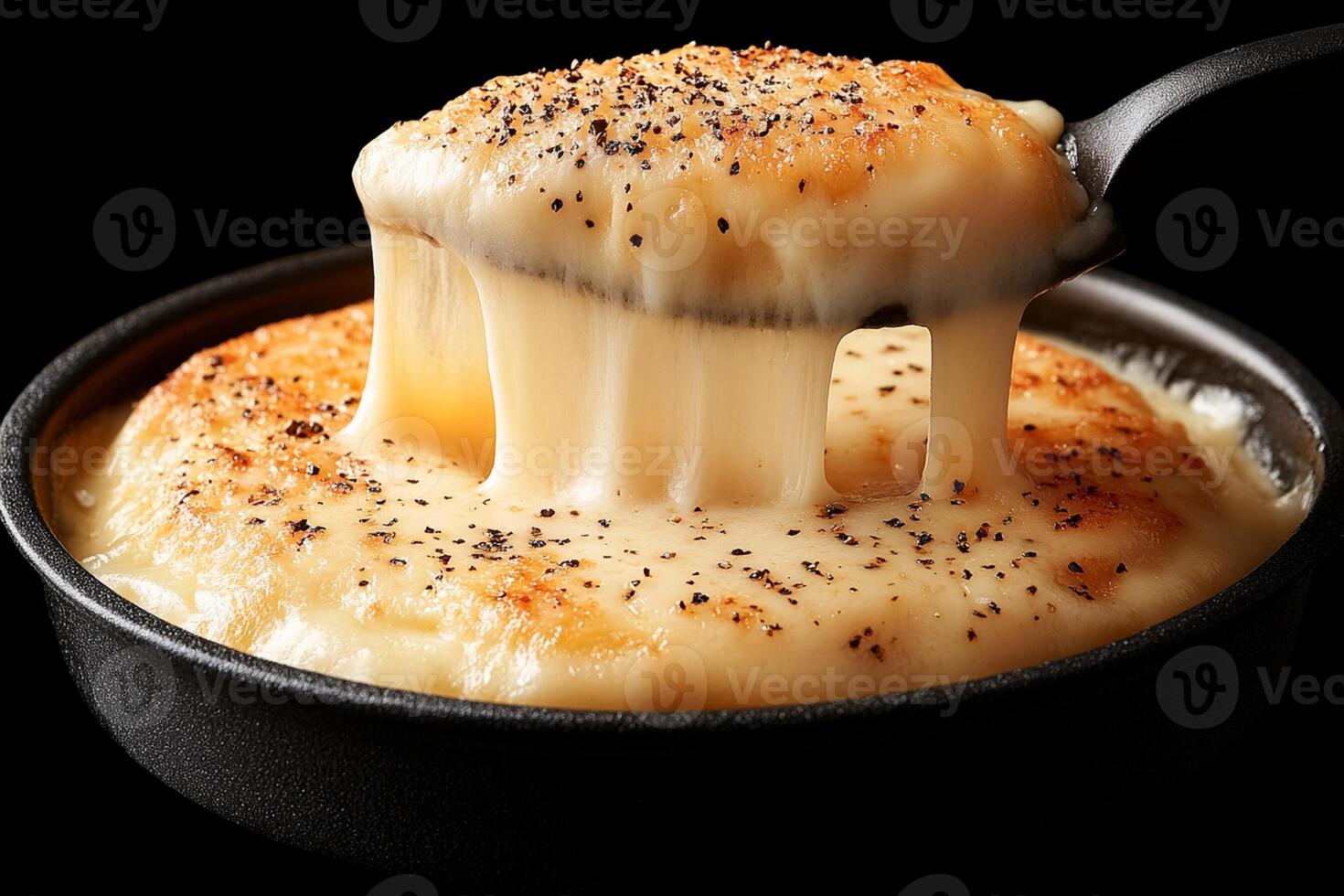 A spoonful of cheese being lifted from a bowl photo