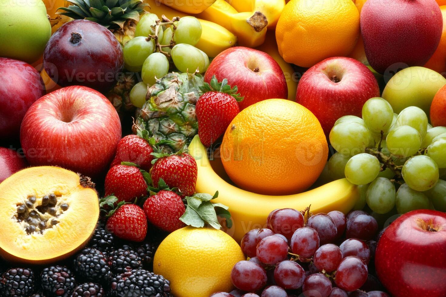 A pile of assorted fruits and vegetables photo