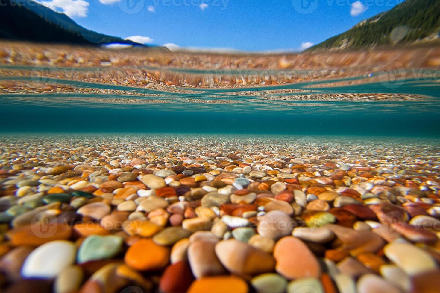 A view of the water and rocks under the surface photo